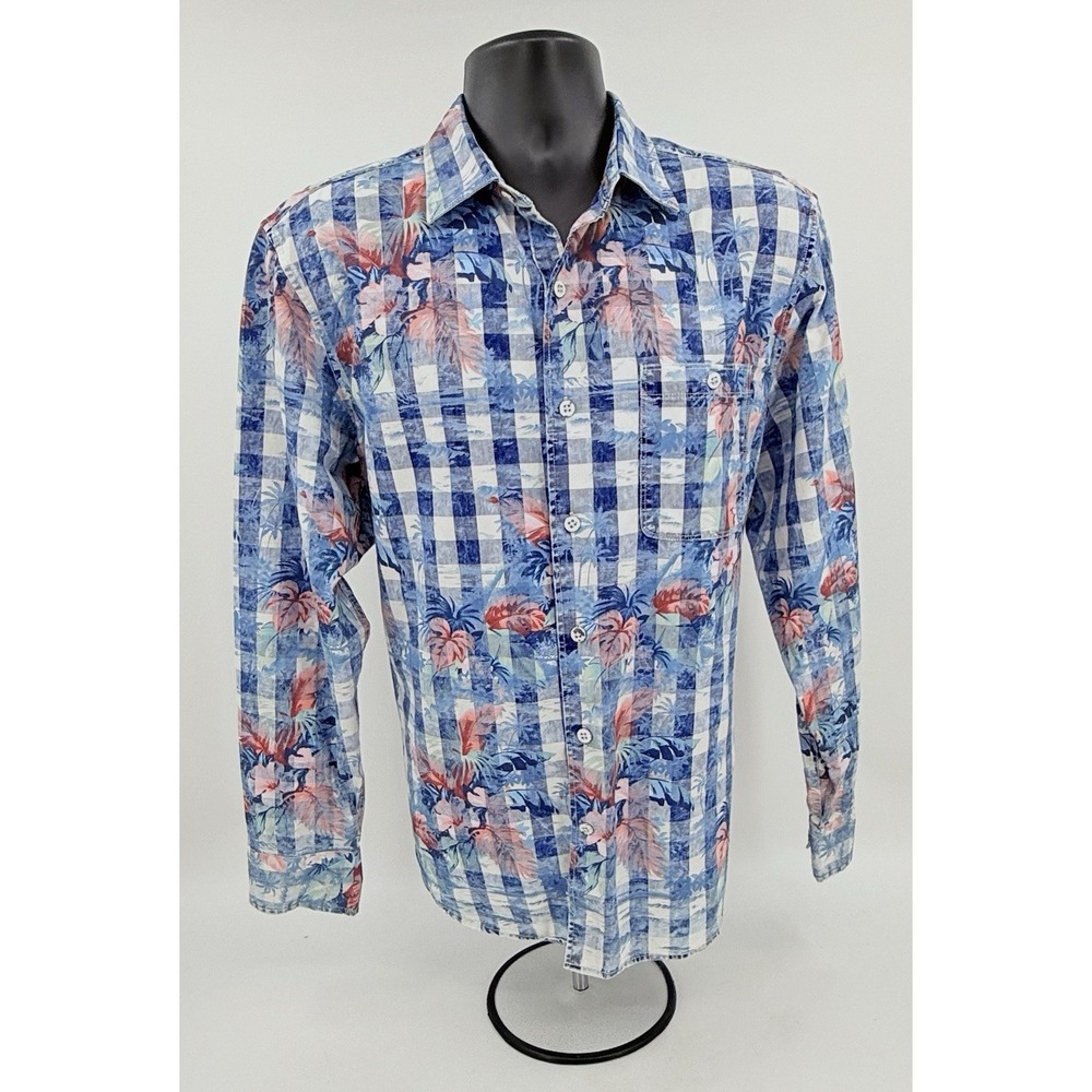 Tommy Bahama "Pacific Coast Plaid" Shirt Long Sleeve Button Up Men's Med NWOT